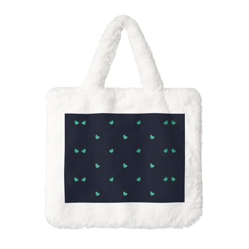 Schöne blaue Hintergrund-Plüsch-Handtasche: flauschige Damen-Umhängetasche, Herbst/Winter, Umhängetasche, Münztasche, Geldbörse von LiuMng