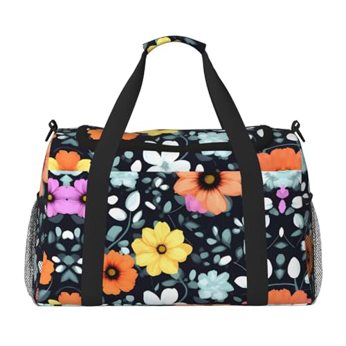 Schöne bunte Blumen Druck große Handreisetasche wasserdichte Tote Handtasche für Frauen Seesack Sport Gym für Herren Schöne bunte Blumen Druck große Handreisetasche wasserdichte Tote Handtasche für Frauen Seesack Sport Gym für Herren von LiuMng