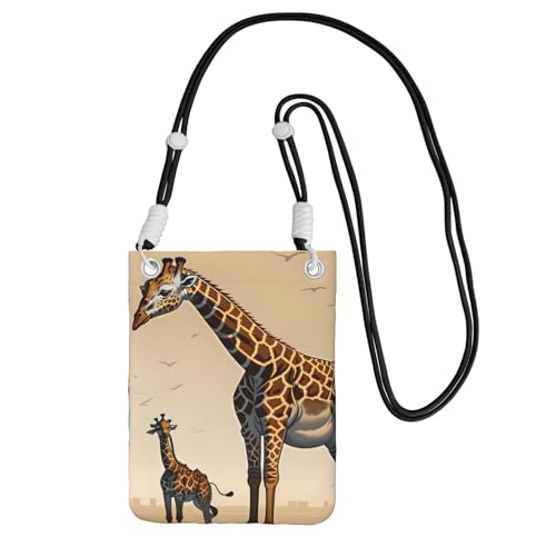 Schwarze Mutter- und Kind-Giraffen-Druck, kleine Umhängetasche, niedlich, tragen Sie eine Handytasche, diagonal, zum Einkaufen, Spazierengehen, Schwarz, Einheitsgröße Schwarze Mutter- und Kind-Giraffen-Druck, kleine Umhängetasche, niedlich, tragen Sie eine Handytasche, diagonal, zum Einkaufen, Spazierengehen, Schwarz, Einheitsgröße von LiuMng