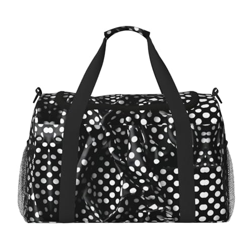 Schwarze und weiße Wellpappen-Druck-große Handreisetasche, wasserdichte Tragetasche für Damen, Seesack, Sport, Fitnessstudio für Herren von LiuMng