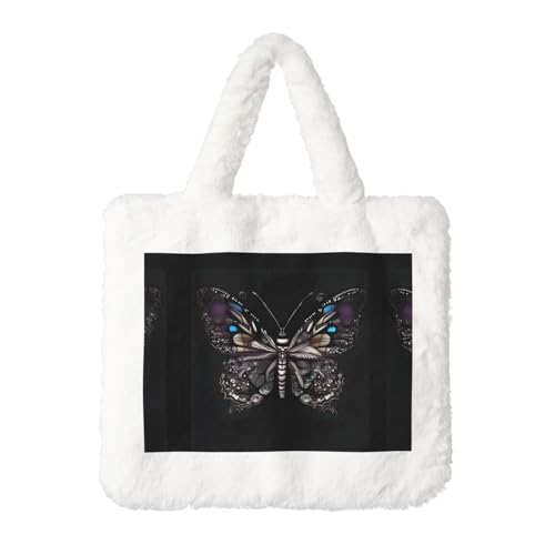 Science Butterfly Plüsch Handtasche: Damen Flauschige Schultertasche - Herbst/Winter Tote Crossbody Tasche Münztasche Geldbörse Science Butterfly Plüsch Handtasche: Damen Flauschige Schultertasche - Herbst/Winter Tote Crossbody Tasche Münztasche Geldbörse von LiuMng