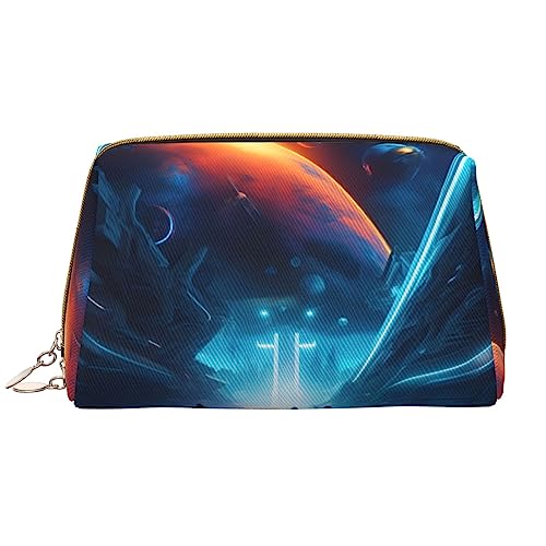 Science Fiction Future Make-up-Tasche für Damen, großes Fassungsvermögen, Reise-Kosmetiktasche, PU-Leder, Reißverschluss, tragbar, weit geöffneter Organizer Science Fiction Future Make-up-Tasche für Damen, großes Fassungsvermögen, Reise-Kosmetiktasche, PU-Leder, Reißverschluss, tragbar, weit geöffneter Organizer von LiuMng