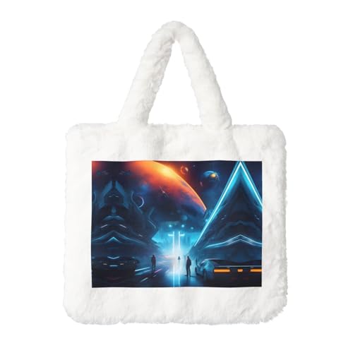 Science Fiction Future Plüsch Handtasche: flauschige Damen-Umhängetasche, Herbst/Winter, Umhängetasche, Münztasche, Geldbörse Science Fiction Future Plüsch Handtasche: flauschige Damen-Umhängetasche, Herbst/Winter, Umhängetasche, Münztasche, Geldbörse von LiuMng