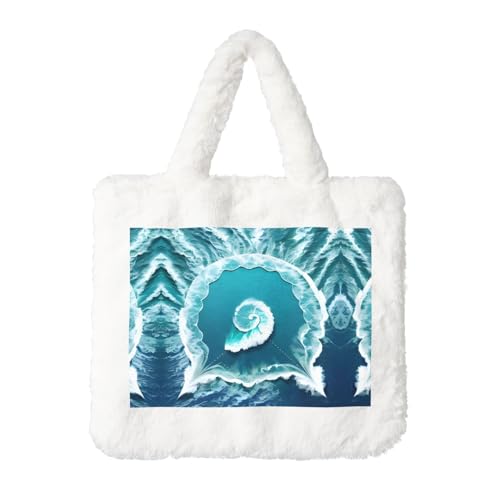 Sea of Love Plüsch-Handtasche: flauschige Damen-Umhängetasche, Herbst/Winter, Umhängetasche, Münztasche, Geldbörse von LiuMng
