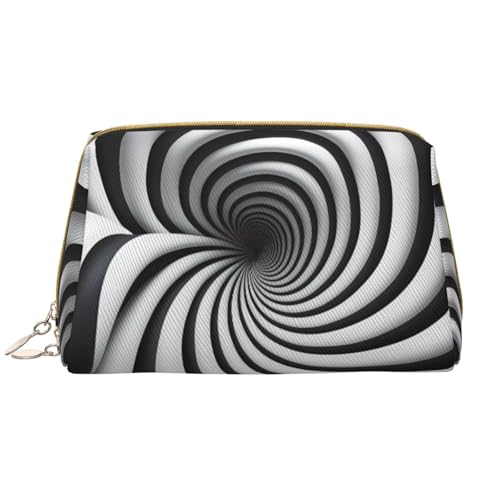 Spirale, optische Täuschung, Make-up-Tasche für Damen, großes Fassungsvermögen, Reise-Kosmetiktasche, PU-Leder, Reißverschluss, tragbar, weit geöffneter Organizer Spirale, optische Täuschung, Make-up-Tasche für Damen, großes Fassungsvermögen, Reise-Kosmetiktasche, PU-Leder, Reißverschluss, tragbar, weit geöffneter Organizer von LiuMng