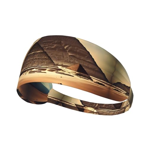 Sport-Stirnbänder für Männer und Frauen – Träumen von den Pyramiden von Khufu Druck/elastische Schweiß-Haarbänder, für Workout, Laufen von LiuMng