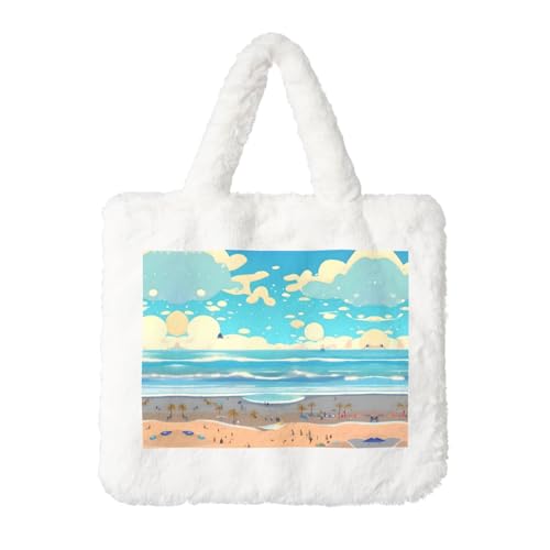 Strand-Cartoon-Plüsch-Handtasche: flauschige Damen-Umhängetasche, Herbst/Winter, Umhängetasche, Münztasche, Geldbörse Strand-Cartoon-Plüsch-Handtasche: flauschige Damen-Umhängetasche, Herbst/Winter, Umhängetasche, Münztasche, Geldbörse von LiuMng