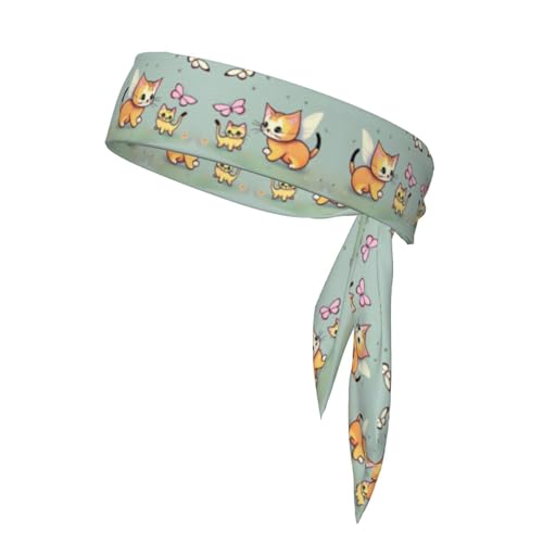 Stylische und bequeme Sport-Bandanas mit Kätzchen-Schmetterling-Motiv, Unisex, Workout-Haarband für sportliche Aktivitäten Stylische und bequeme Sport-Bandanas mit Kätzchen-Schmetterling-Motiv, Unisex, Workout-Haarband für sportliche Aktivitäten von LiuMng