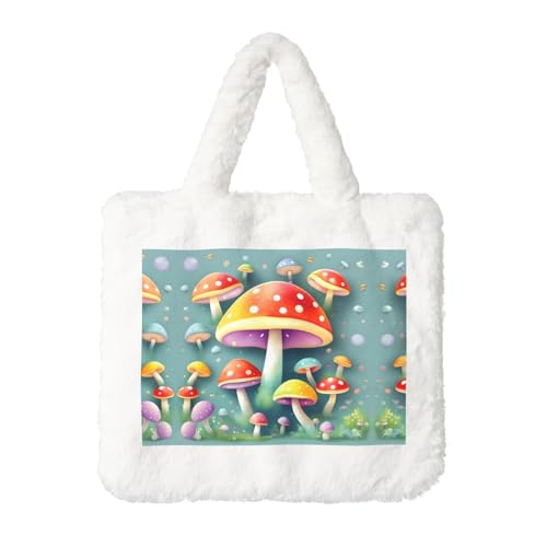Süße farbige Pilz-Plüsch-Handtasche: flauschige Damen-Schultertasche – Herbst/Winter, Umhängetasche, Münztasche Süße farbige Pilz-Plüsch-Handtasche: flauschige Damen-Schultertasche – Herbst/Winter, Umhängetasche, Münztasche von LiuMng