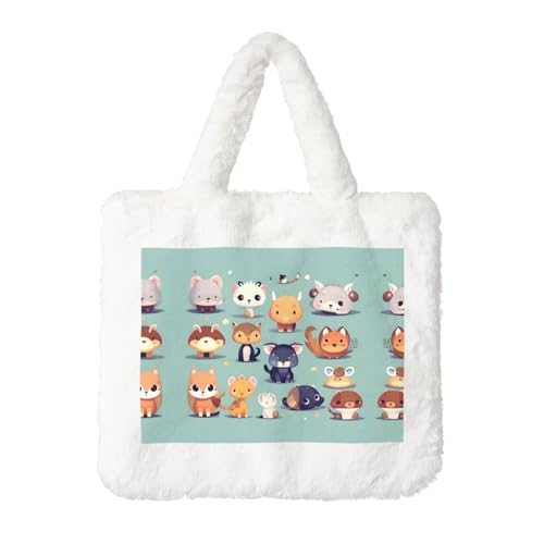 Süße kleine Tiere Plüsch Handtasche: flauschige Damen Schultertasche - Herbst/Winter Tote Crossbody Tasche Münztasche Geldbörse Süße kleine Tiere Plüsch Handtasche: flauschige Damen Schultertasche - Herbst/Winter Tote Crossbody Tasche Münztasche Geldbörse von LiuMng
