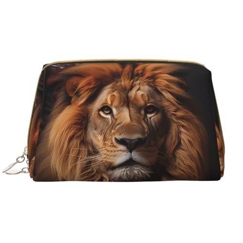 The Lion's Gaze Make-up-Tasche für Damen, großes Fassungsvermögen, Reise-Kosmetiktasche, PU-Leder, Reißverschluss, tragbar, weit geöffneter Organizer The Lion's Gaze Make-up-Tasche für Damen, großes Fassungsvermögen, Reise-Kosmetiktasche, PU-Leder, Reißverschluss, tragbar, weit geöffneter Organizer von LiuMng