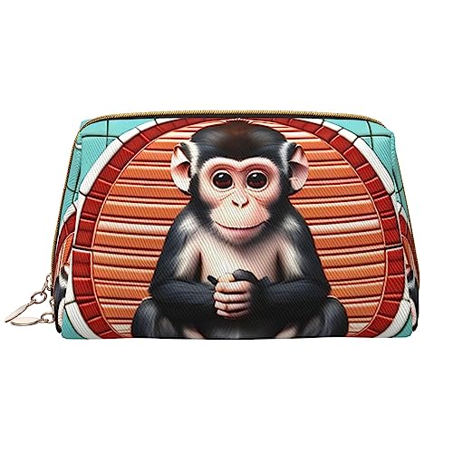 The Silent Monkey Make-up-Tasche für Damen, großes Fassungsvermögen, Reise-Kosmetiktasche, PU-Leder, Reißverschluss, tragbar, weit offen, weiß, Einheitsgröße The Silent Monkey Make-up-Tasche für Damen, großes Fassungsvermögen, Reise-Kosmetiktasche, PU-Leder, Reißverschluss, tragbar, weit offen, weiß, Einheitsgröße von LiuMng