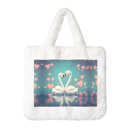 The Swan in Love Plüsch-Handtasche: flauschige Damen-Umhängetasche, Herbst/Winter, Umhängetasche, Münztasche, Geldbörse The Swan in Love Plüsch-Handtasche: flauschige Damen-Umhängetasche, Herbst/Winter, Umhängetasche, Münztasche, Geldbörse von LiuMng