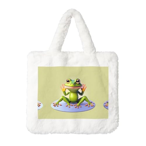 The funny frog doing yoga plush handbag: ladies fluffy shoulder bag - Autumn/Winter Tote Crossbody Bag Coin Pouch Wallet The funny frog doing yoga plush handbag: ladies fluffy shoulder bag - Autumn/Winter Tote Crossbody Bag Coin Pouch Wallet von LiuMng