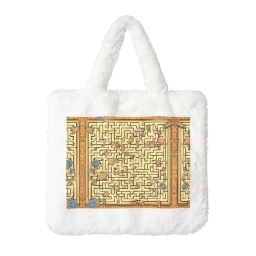 Treasure Maze Plüsch Handtasche: flauschige Damen-Umhängetasche, Herbst/Winter, Umhängetasche, Münztasche, Geldbörse Treasure Maze Plüsch Handtasche: flauschige Damen-Umhängetasche, Herbst/Winter, Umhängetasche, Münztasche, Geldbörse von LiuMng