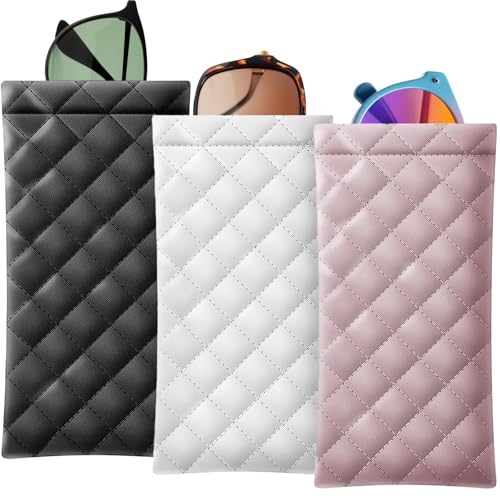 Liufuan Weiches Brillenetui für Damen und Herren, tragbar, schlank, weich, zum Öffnen von Sonnenbrillen, Brillenetui, Schutzbrillenhalter, 3 Stück Liufuan Weiches Brillenetui für Damen und Herren, tragbar, schlank, weich, zum Öffnen von Sonnenbrillen, Brillenetui, Schutzbrillenhalter, 3 Stück von Liufuan