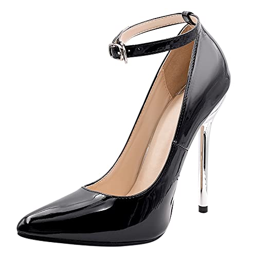 Liujiami Damen Spitze Stilettos Schuhe - Damen Pumps High Heel 13cm Sandalen Klassische Abendschuhe Hochzeit Party Kleiderschuhe Schwarz,43 EU von Liujiami