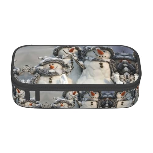 Liulannq Federmäppchen mit großem Fach für Schreibwaren, Schneemann, Weihnachtsmotiv von Liulannq