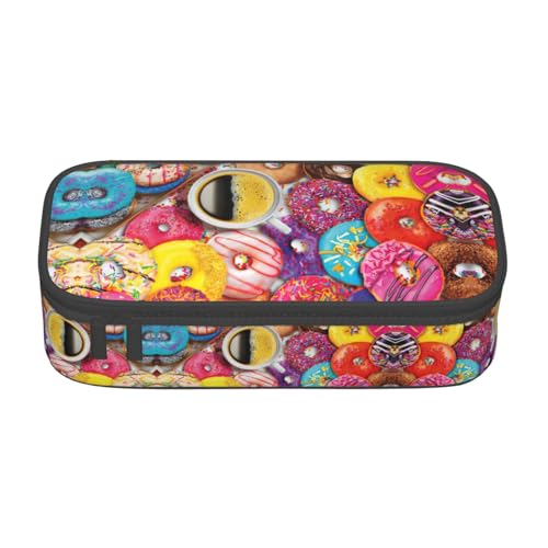 Liulannq Federmäppchen mit großem Fassungsvermögen, Kaffee- und Donut-Fach, Schreibwaren-Stift von Liulannq