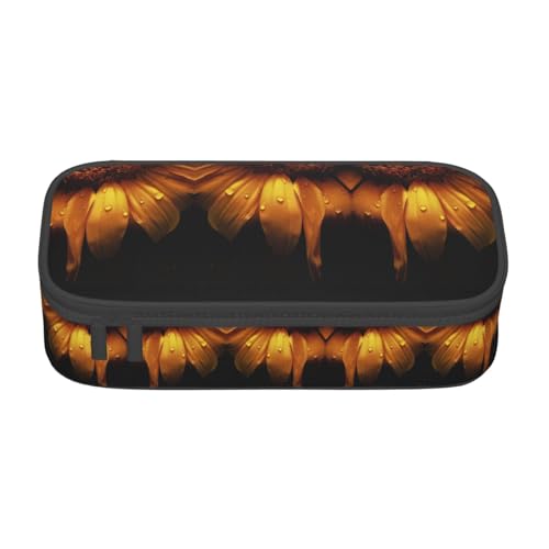 Liulannq Gelbe Sonnenblumen-Blumenmuster, großes Fassungsvermögen, Schreibwaren-Federmäppchen von Liulannq