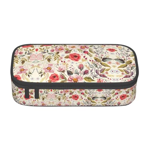 Liulannq Rustikale Stifte-Tasche mit Rosenblüten und großem Fassungsvermögen von Liulannq