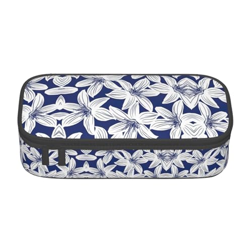 Liulannq Stifte-Tasche mit tropischem Hibiskusblüte, großes Fassungsvermögen, für Schreibwaren von Liulannq