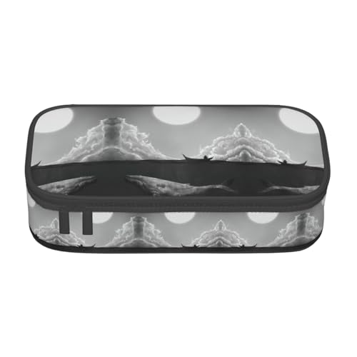 Liulannq Whale Full Moon Großes Fach Schreibwaren Stifte-Tasche von Liulannq