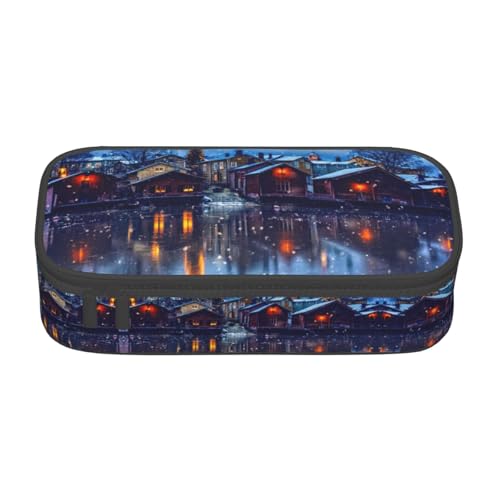 Liulannq Winter Farmhouse Großes Fach Schreibwaren Stiftetasche von Liulannq