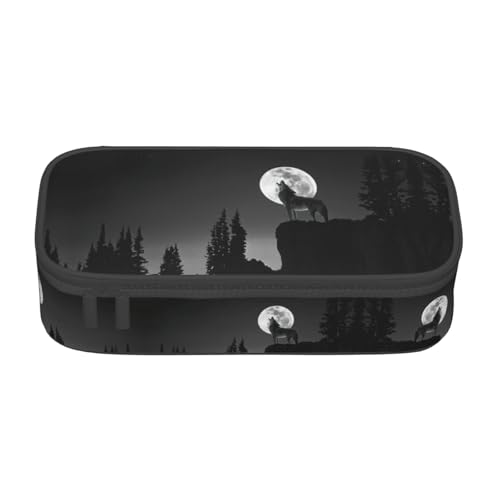 Liulannq Wolf Night Moon Großes Fach Schreibwaren Stiftetasche von Liulannq