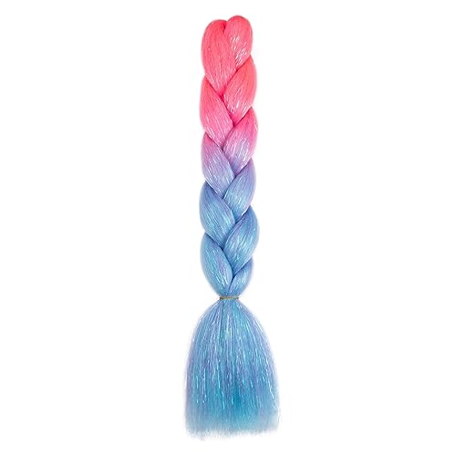 24 Zoll synthetische Ombre Glitter Jumbo Zöpfe Extensions funkeln Regenbogen Flechten Haar for Frauen DIY Frisur(H26) von LiuliuBull