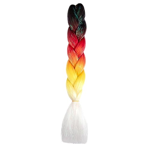 24 Zoll synthetische Ombre Glitter Jumbo Zöpfe Extensions funkeln Regenbogen Flechten Haar for Frauen DIY Frisur(H61) von LiuliuBull