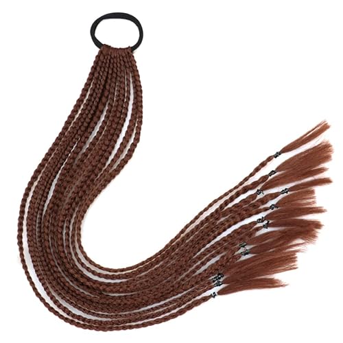 60CM Haarfarbe Farbverlauf Regenbogen Schmutzig Geflochtener Pferdeschwanz Frauen Elastisches Haarband Gummiband Haarschmuck Perücke Stirnband(A37-33) von LiuliuBull