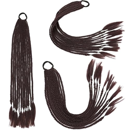 60CM Haarfarbe Farbverlauf Regenbogen Schmutzig Geflochtener Pferdeschwanz Frauen Elastisches Haarband Gummiband Haarschmuck Perücke Stirnband(Q37-99J) von LiuliuBull