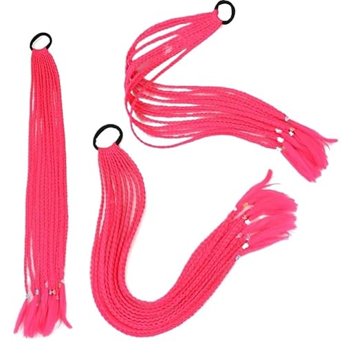 60CM Haarfarbe Farbverlauf Regenbogen Schmutzig Geflochtener Pferdeschwanz Frauen Elastisches Haarband Gummiband Haarschmuck Perücke Stirnband(Q37-A14) von LiuliuBull