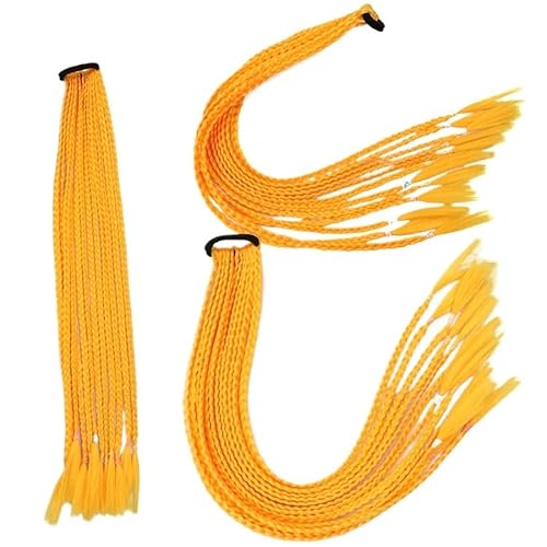 60CM Haarfarbe Farbverlauf Regenbogen Schmutzig Geflochtener Pferdeschwanz Frauen Elastisches Haarband Gummiband Haarschmuck Perücke Stirnband(Q37-A20) von LiuliuBull