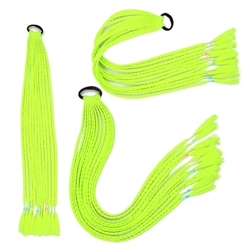 60CM Haarfarbe Farbverlauf Regenbogen Schmutzig Geflochtener Pferdeschwanz Frauen Elastisches Haarband Gummiband Haarschmuck Perücke Stirnband(Q37-A22) von LiuliuBull