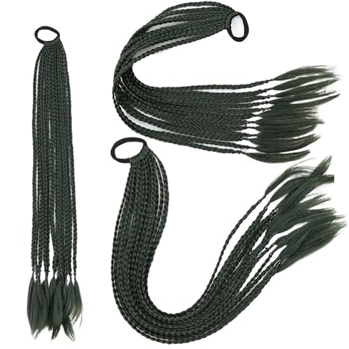 60CM Haarfarbe Farbverlauf Regenbogen Schmutzig Geflochtener Pferdeschwanz Frauen Elastisches Haarband Gummiband Haarschmuck Perücke Stirnband(Q37-A23) von LiuliuBull