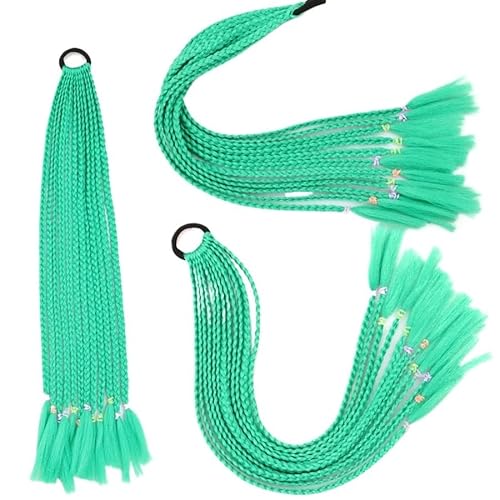 60CM Haarfarbe Farbverlauf Regenbogen Schmutzig Geflochtener Pferdeschwanz Frauen Elastisches Haarband Gummiband Haarschmuck Perücke Stirnband(Q37-A24) von LiuliuBull