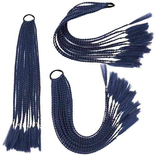 60CM Haarfarbe Farbverlauf Regenbogen Schmutzig Geflochtener Pferdeschwanz Frauen Elastisches Haarband Gummiband Haarschmuck Perücke Stirnband(Q37-A28) von LiuliuBull