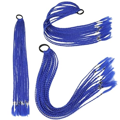 60CM Haarfarbe Farbverlauf Regenbogen Schmutzig Geflochtener Pferdeschwanz Frauen Elastisches Haarband Gummiband Haarschmuck Perücke Stirnband(Q37-A29) von LiuliuBull