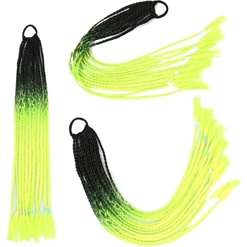 60CM Haarfarbe Farbverlauf Regenbogen Schmutzig Geflochtener Pferdeschwanz Frauen Elastisches Haarband Gummiband Haarschmuck Perücke Stirnband(Q37-B13) von LiuliuBull