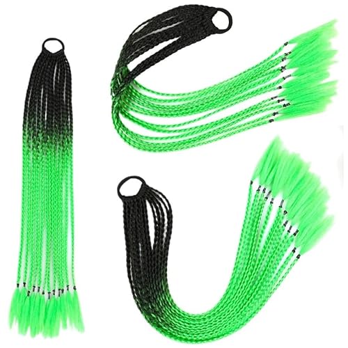 60CM Haarfarbe Farbverlauf Regenbogen Schmutzig Geflochtener Pferdeschwanz Frauen Elastisches Haarband Gummiband Haarschmuck Perücke Stirnband(Q37-B17) von LiuliuBull