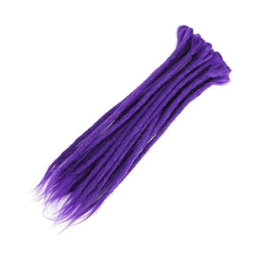 LiuliuBull Dreadlocks-Haar, natürliches Häkelhaar, handgefertigtes Dreadlocks-Haar, synthetisches Flechthaar for Frauen und Männer (Lila) von LiuliuBull