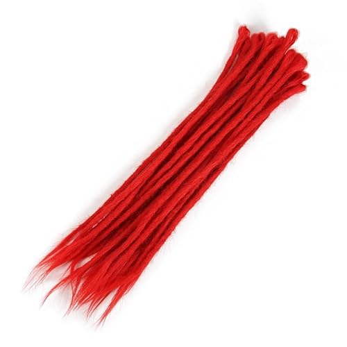 Dreadlocks-Haar, natürliches Häkelhaar, handgefertigtes Dreadlocks-Haar, synthetisches Flechthaar for Frauen und Männer(Rot) von LiuliuBull