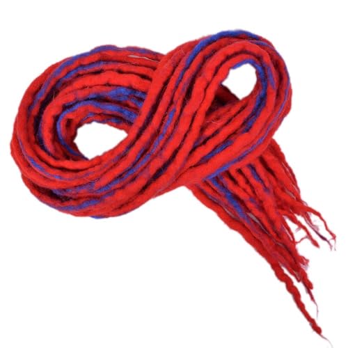 Synthetische Dreadlocks Häkeln Zopf Haar 20 Zoll Weiche Wolle Dread Locs Handgemachte Flechten Haarverlängerung(B Red) von LiuliuBull