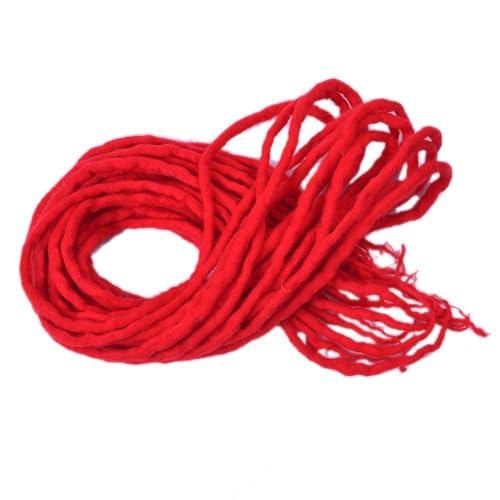 Synthetische Dreadlocks Häkeln Zopf Haar 20 Zoll Weiche Wolle Dread Locs Handgemachte Flechten Haarverlängerung(Big red) von LiuliuBull