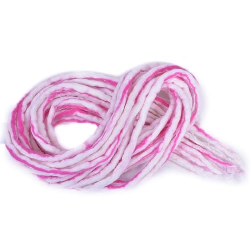 Synthetische Dreadlocks Häkeln Zopf Haar 20 Zoll Weiche Wolle Dread Locs Handgemachte Flechten Haarverlängerung(P White) von LiuliuBull