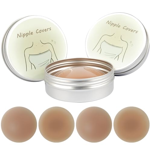 2 Stück Nippelcover, Silikon Nippelpads, Selbstklebende Nipple Covers Damen Nipple Pads, 8cm Ultradünn Unsichtbare Brustwarzenschutz, Brustwarzenabdeckung, Waschbares Nippelpads Wiederverwendbar von Liuliushun