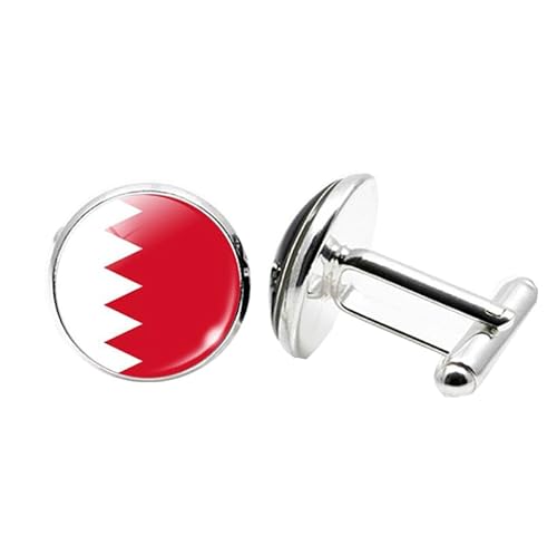 1 Paar Neuheit Flagge Manschettenknöpfe für Männer Bahrain Flagge Manschettenknöpfe Geburtstagstag Hochzeit Schmuck Geschenk mit Schmuck Box von Liumarvexia