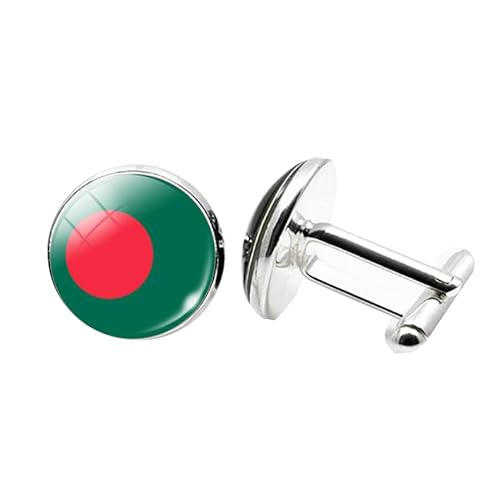 1 Paar Neuheit Flagge Manschettenknöpfe für Männer Bangladesch Flagge Manschettenknöpfe Geburtstagstag Hochzeit Schmuck Geschenk mit Schmuckbox von Liumarvexia